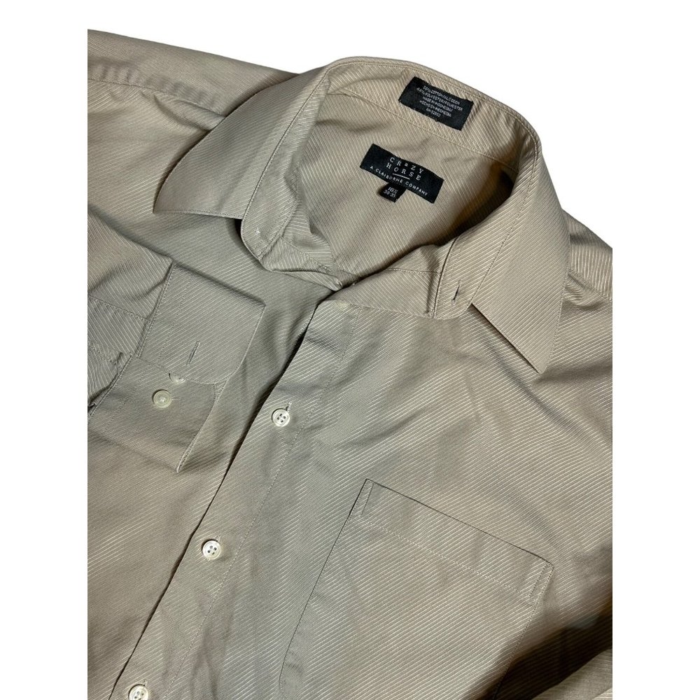 Crazy Horse Mens Long Sleeve Brown Button Up Size 16.5" Shirt